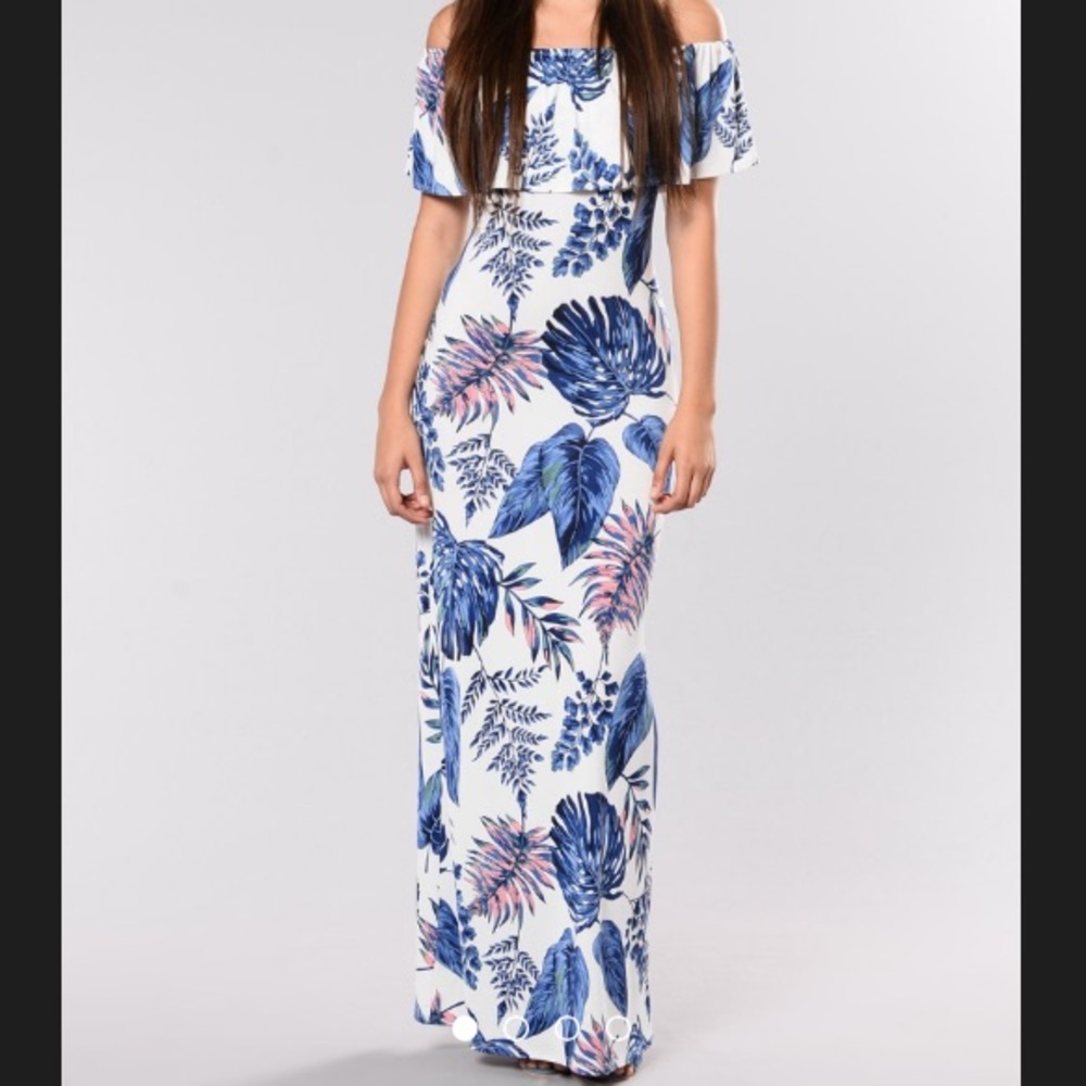 FashionNova Palm Maxi Dress, Size: Small